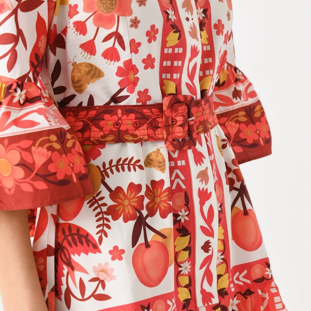 NWT FARM RIO | $210 Romantic Orchard Mini Dress (Missing Buttons) - Picture 7 of 12